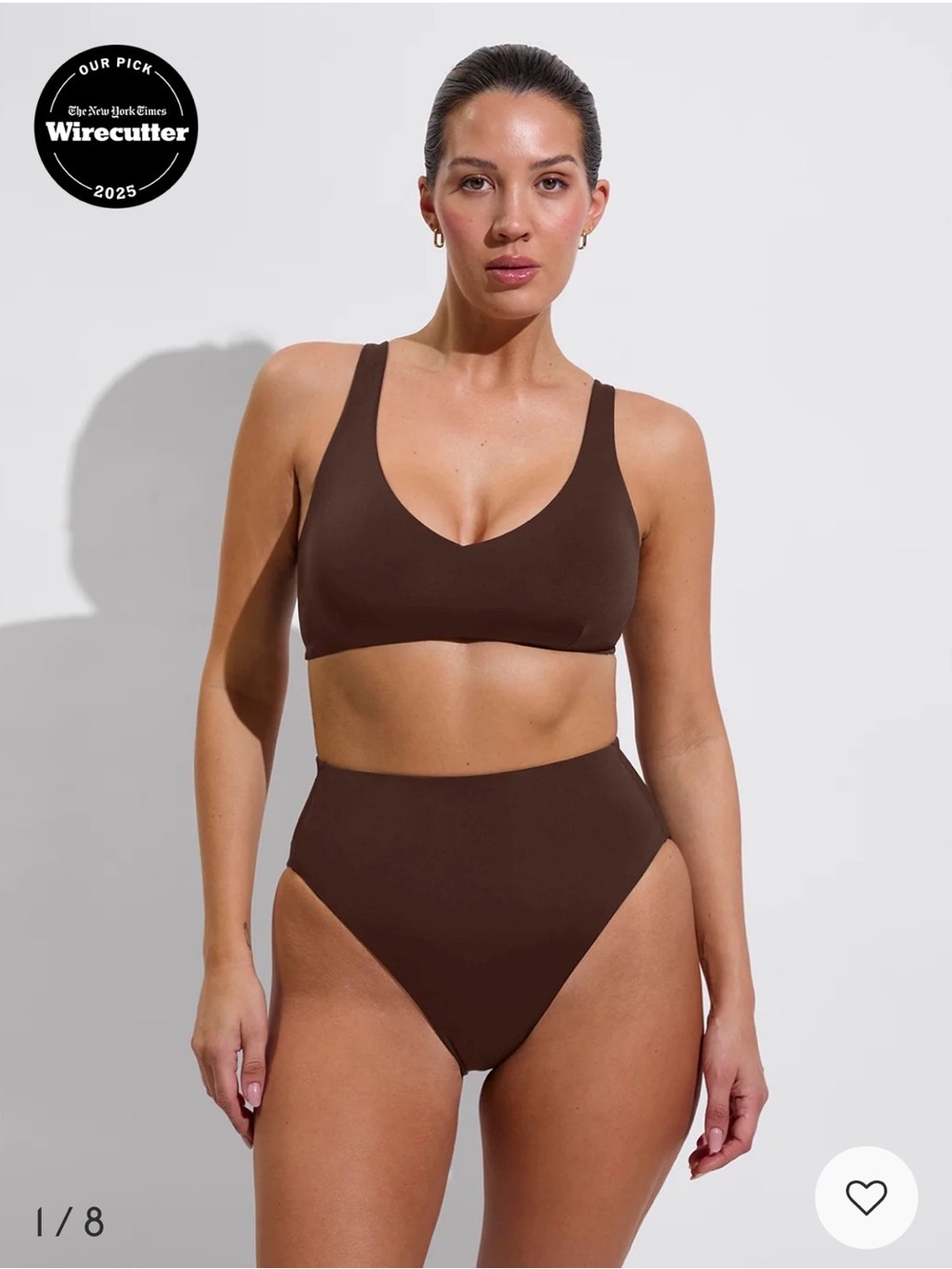 Left On Friday | Sunday Top D+ in Cold Brew (Brown) Bikini Swim Top - Size Large